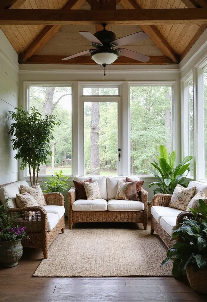 30 Covered Back Porch Ideas for a Comfortable Outdoor Retreat - 7. Screened-In Serenity