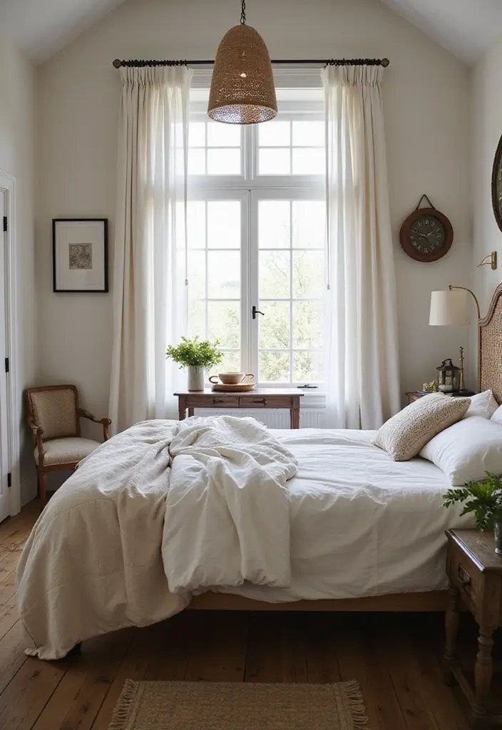 30 Creative Bed in Front of Window Ideas That Work Beautifully - 16. Farmhouse Feel