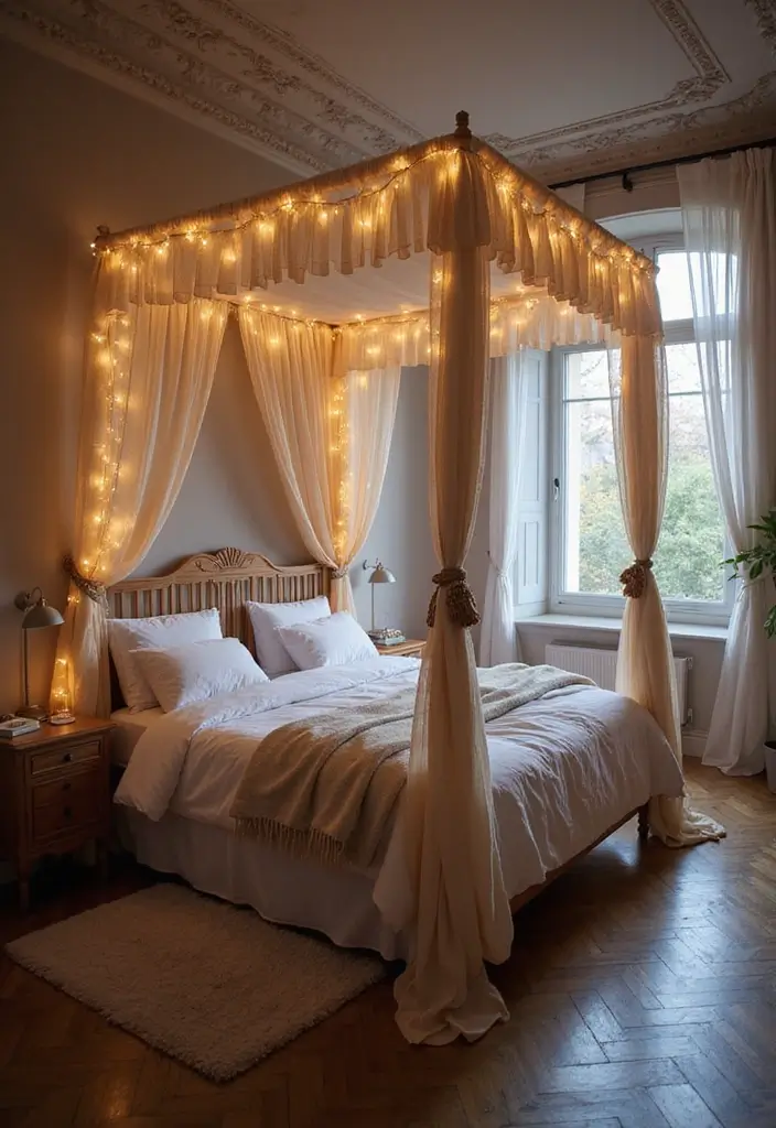 30 Creative Bed in Front of Window Ideas That Work Beautifully - 4. Romantic Canopy