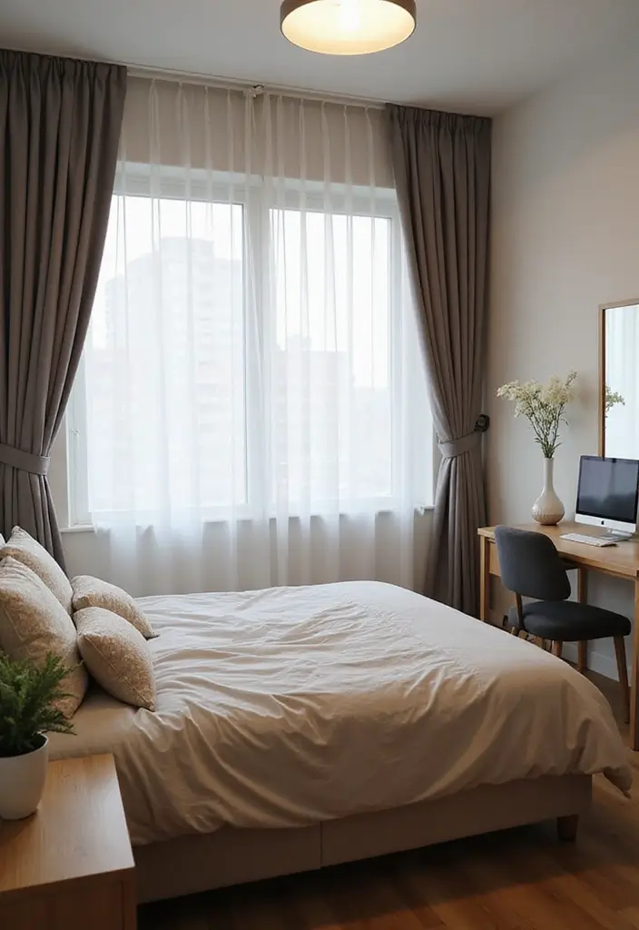 30 Creative Bed in Front of Window Ideas That Work Beautifully - 9. Functional Work Space
