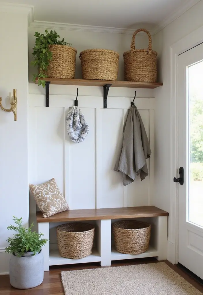 30 Enclosed Front Porch Ideas for Year-Round Enjoyment - 12. Functional Mudroom
