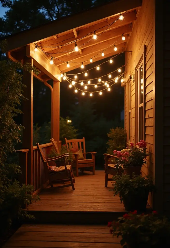 30 Farmhouse Front Porch Ideas Full of Rustic Charm 21 30 Farmhouse Front Porch Ideas Full of Rustic Charm - 21. Rustic String Lights