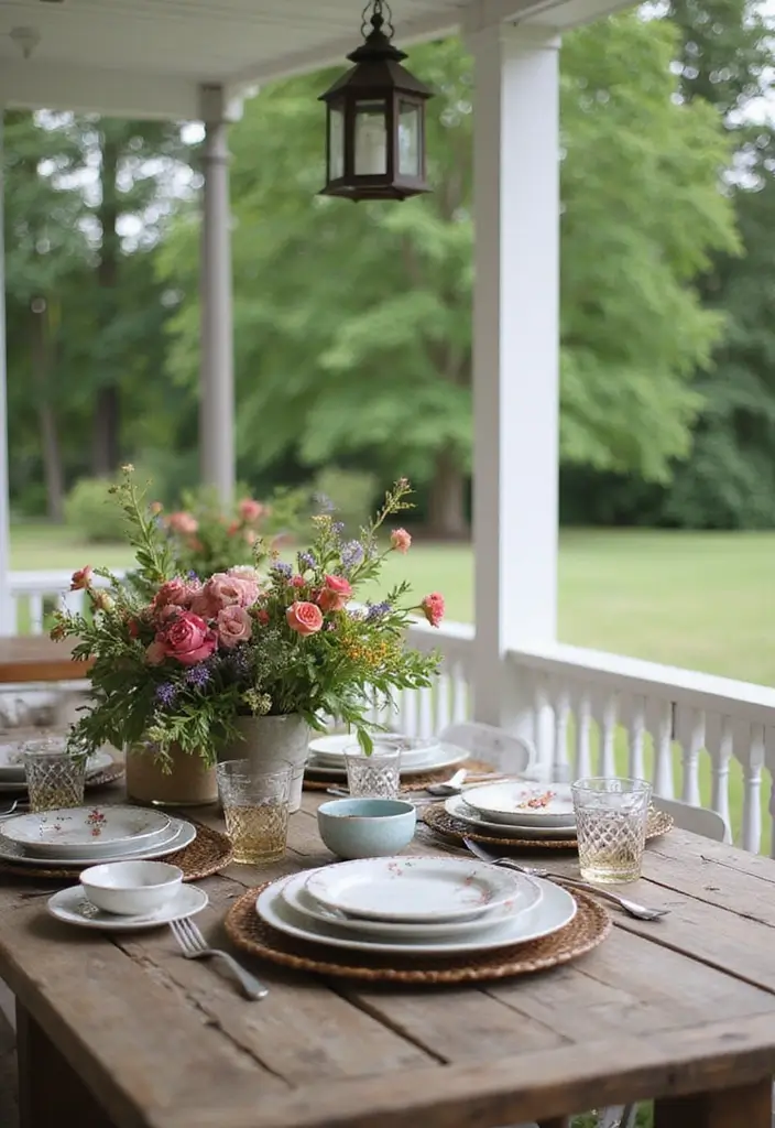 30 Farmhouse Front Porch Ideas Full of Rustic Charm 24 30 Farmhouse Front Porch Ideas Full of Rustic Charm - 24. Farm-inspired Table Settings