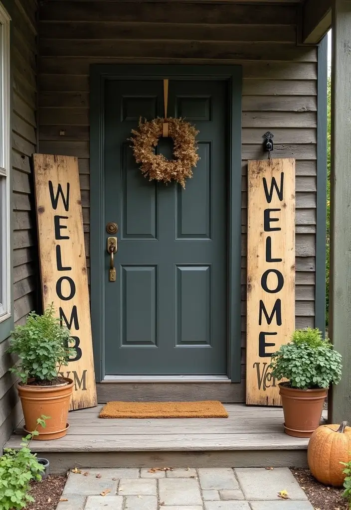 30 Farmhouse Front Porch Ideas Full of Rustic Charm 26 30 Farmhouse Front Porch Ideas Full of Rustic Charm - 26. Rustic Wooden Signs