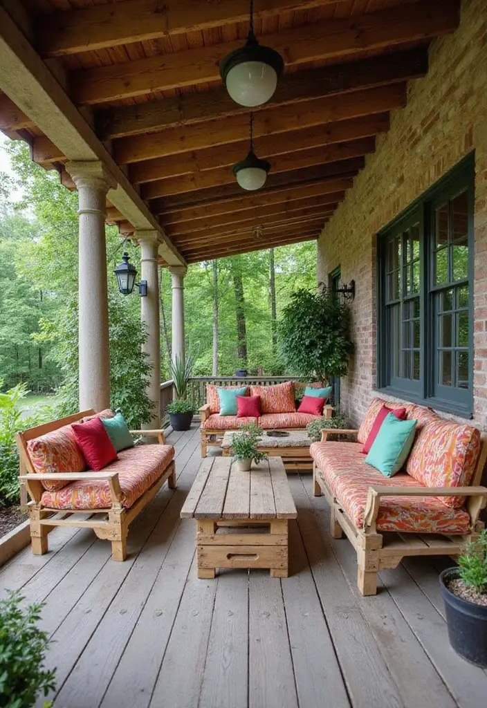 30 Farmhouse Front Porch Ideas Full of Rustic Charm 7 30 Farmhouse Front Porch Ideas Full of Rustic Charm - 7. Pallet Furniture