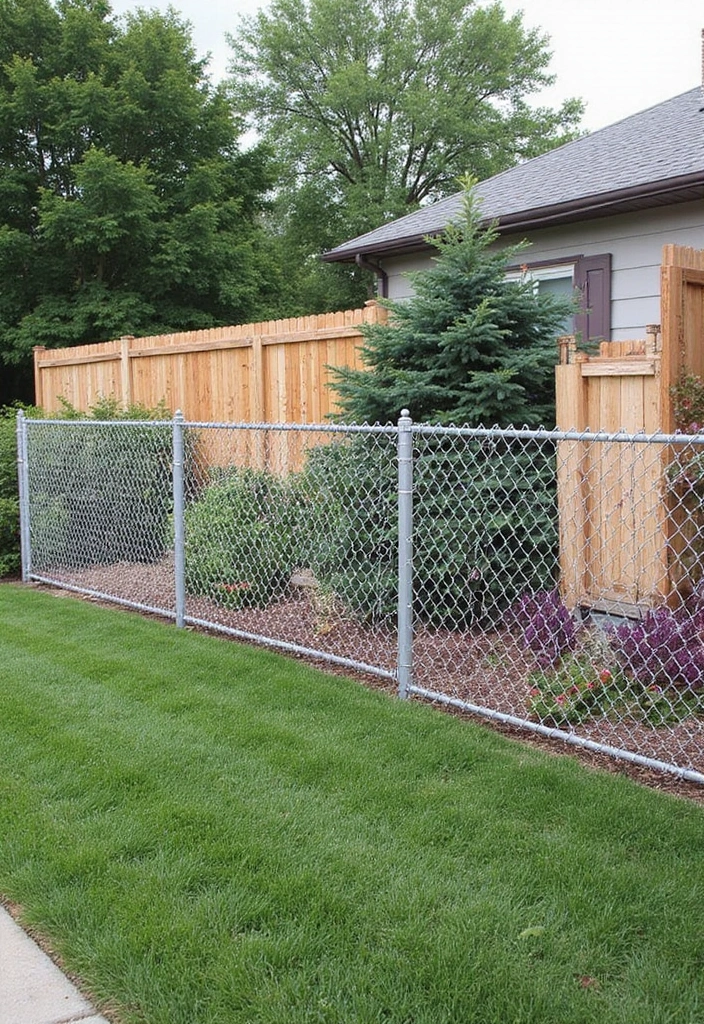 30 Fence Ideas for Front Yards That Boost Curb Appeal 25 30 Fence Ideas for Front Yards That Boost Curb Appeal - 25. Low-Cost Chain Link with Privacy Slats
