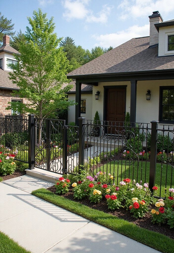 30 Fence Ideas for Front Yards That Boost Curb Appeal 5 30 Fence Ideas for Front Yards That Boost Curb Appeal - 5. Metal Sculptural Fencing