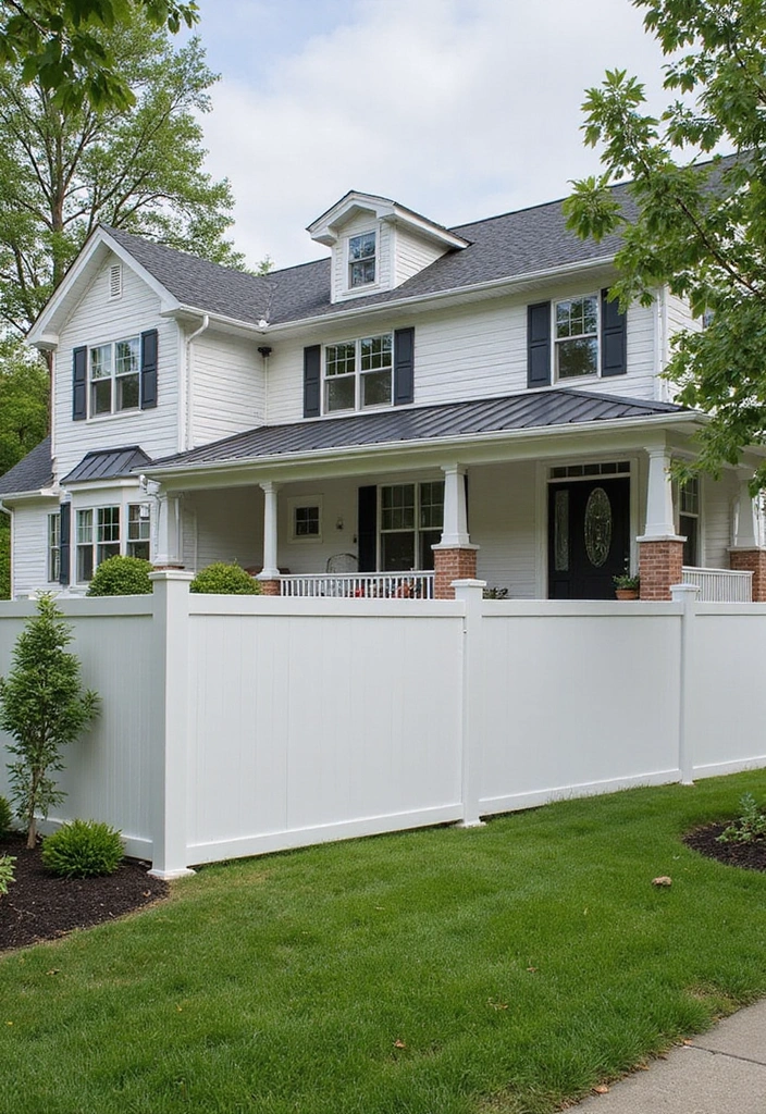 30 Fence Ideas for Front Yards That Boost Curb Appeal 9 30 Fence Ideas for Front Yards That Boost Curb Appeal - 9. Vinyl Fencing from Recycled Materials
