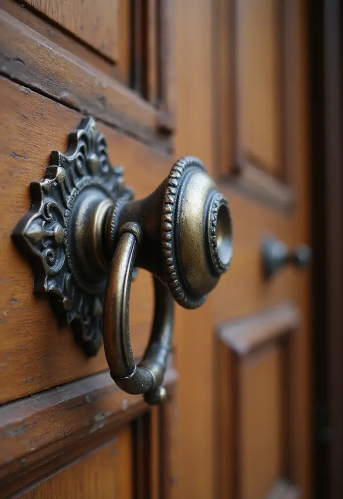 30 Front Door Decor Ideas That Instantly Refresh Your Entry - 12. Statement Doorknobs