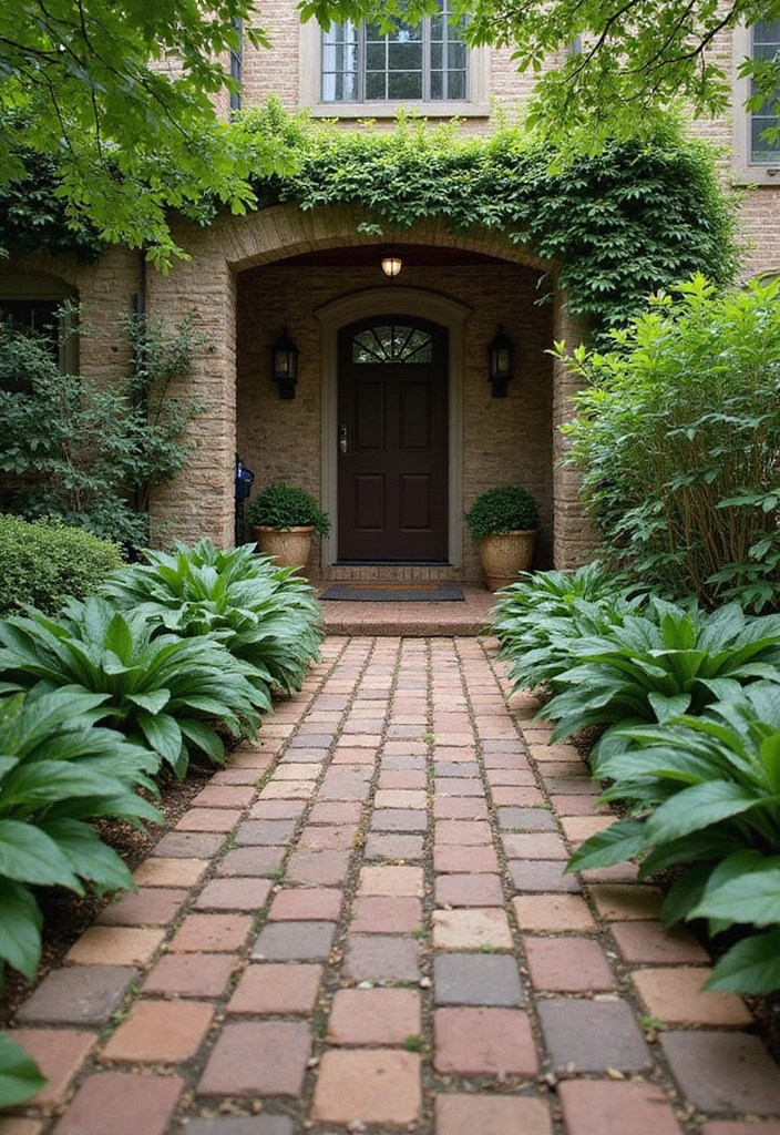30 Front Door Entryway Ideas That Make a Lasting First Impression - 18. Reclaimed Brick Paths