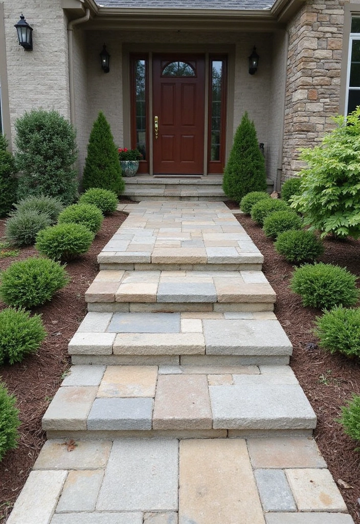 30 Front Door Entryway Ideas That Make a Lasting First Impression - 23. Natural Stone Walkways
