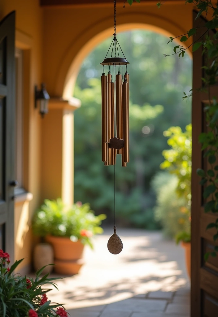 30 Front Door Entryway Ideas That Make a Lasting First Impression - 25. Charismatic Wind Chimes