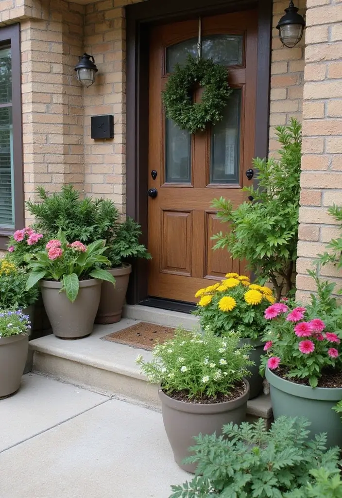 30 Front Door Entryway Ideas That Make a Lasting First Impression - 29. Sustainable Container Gardening