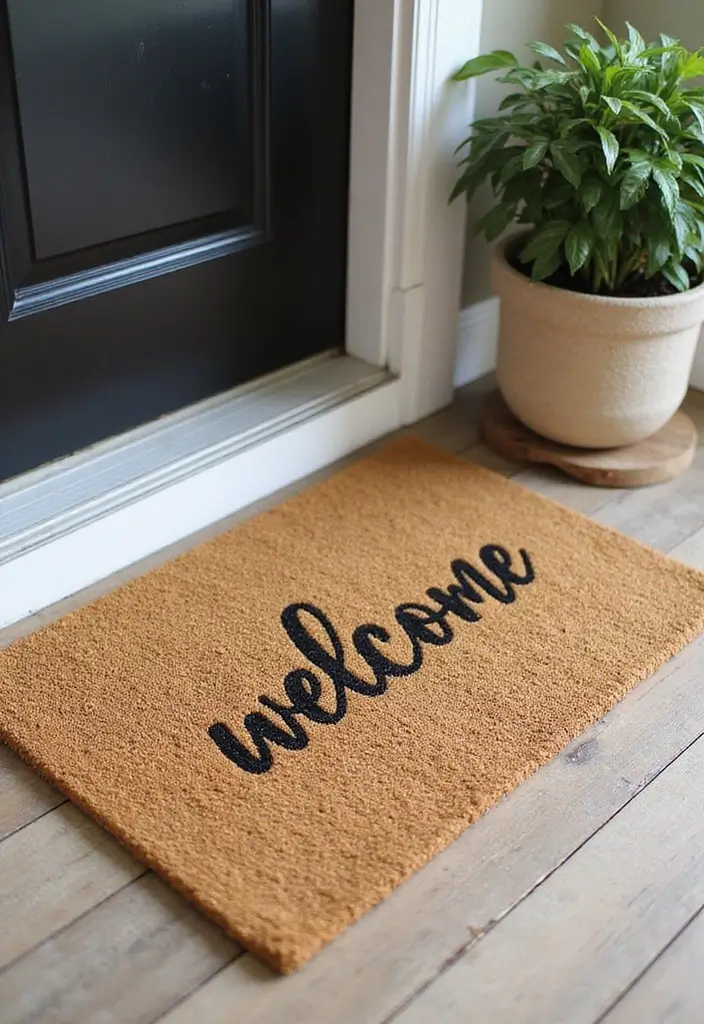 30 Front Door Entryway Ideas That Make a Lasting First Impression - 3. Eco-Friendly Welcome Mats