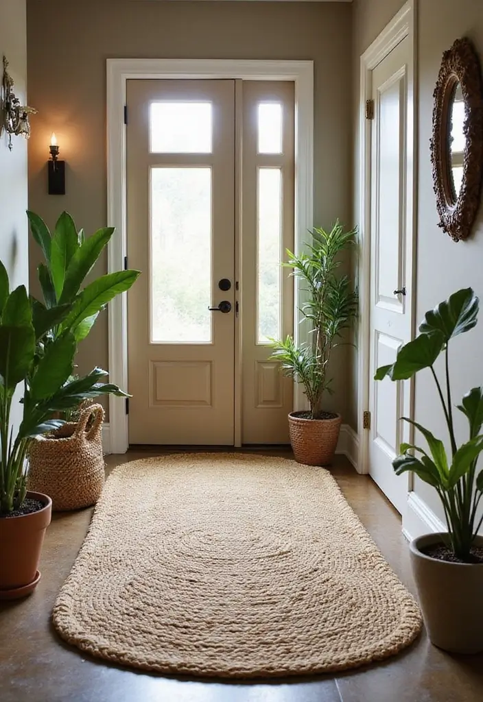 30 Front Door Entryway Ideas That Make a Lasting First Impression - 5. Natural Fiber Rugs