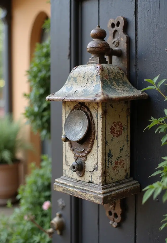 30 Front Door Entryway Ideas That Make a Lasting First Impression - 6. Vintage Doorbells