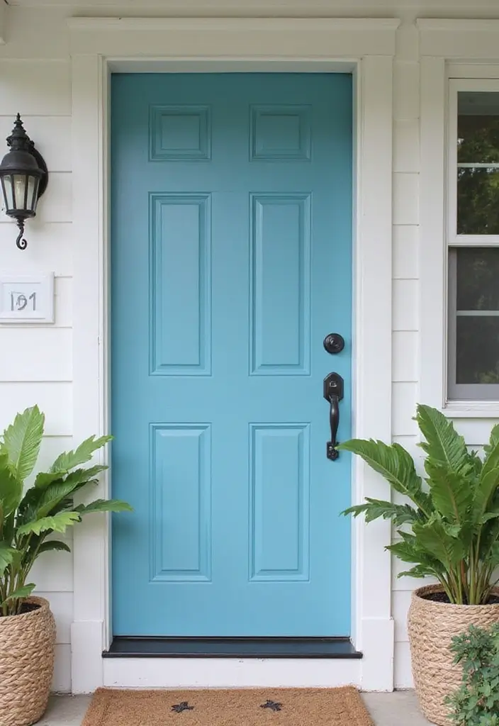 30 Front Door Paint Colors That Instantly Transform Your Exterior - 2. Ocean Blue