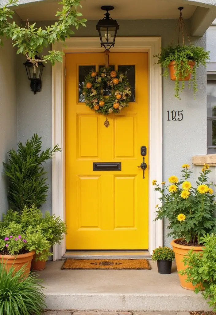 30 Front Door Paint Colors That Instantly Transform Your Exterior - 23. Light Mustard Yellow