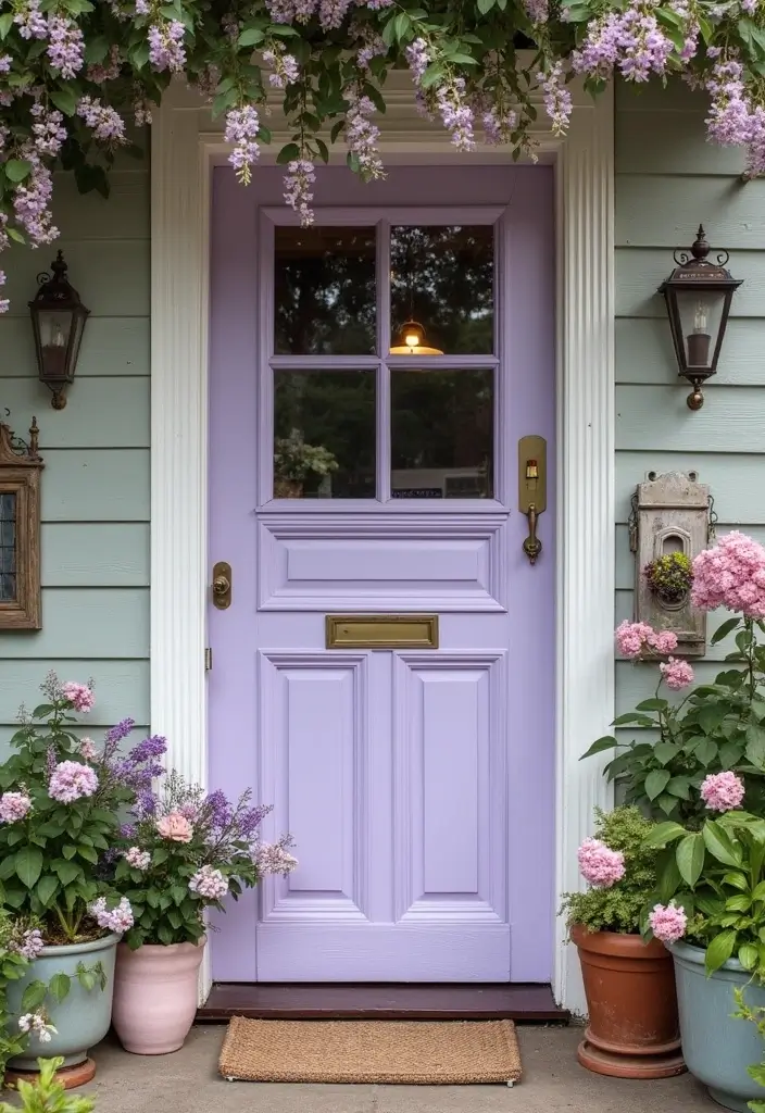 30 Front Door Paint Colors That Instantly Transform Your Exterior - 4. Soft Lavender