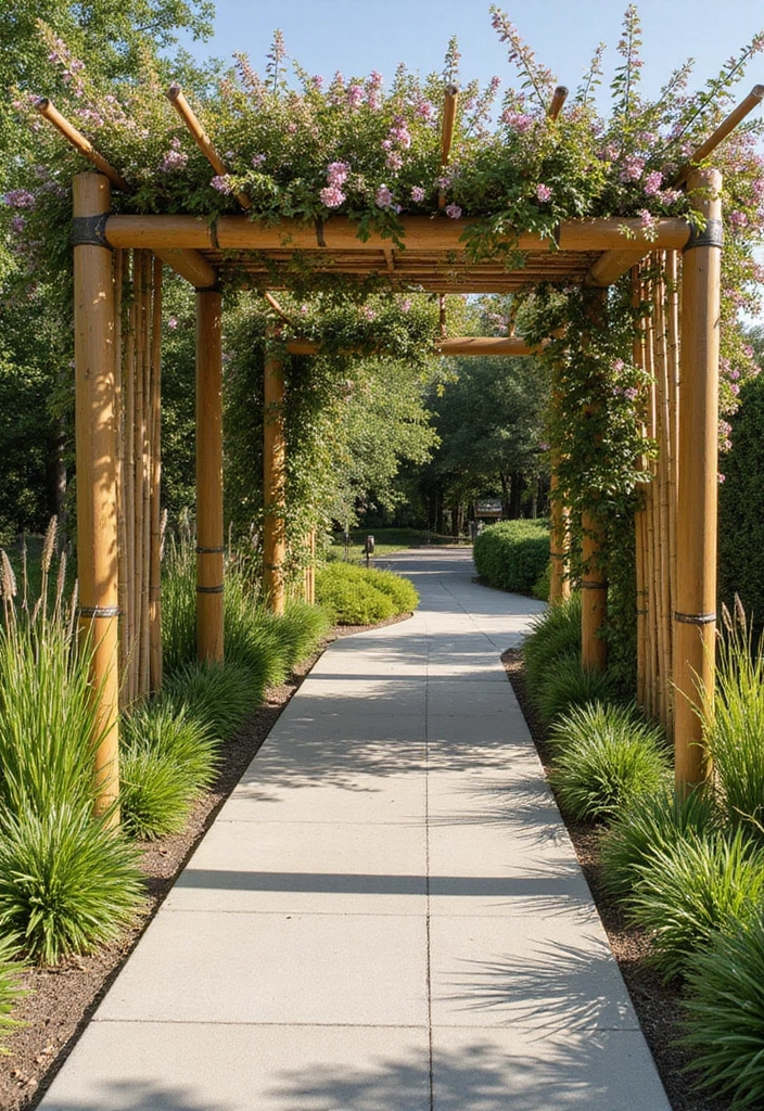 30 Front Door Walkway Ideas That Lead with Style - 11. Bamboo Walkway