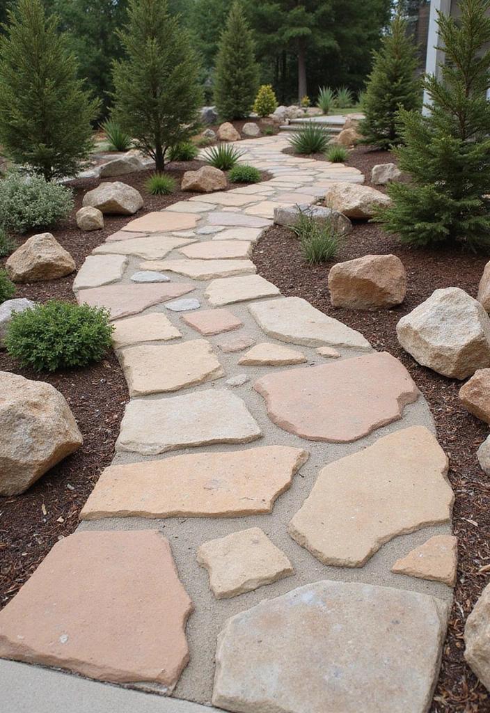 30 Front Door Walkway Ideas That Lead with Style - 12. Sandstone Pathway