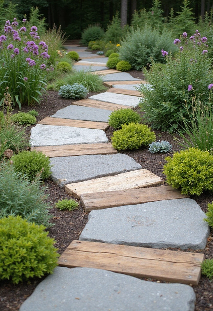 30 Front Door Walkway Ideas That Lead with Style - 21. Mixed Material Walkway