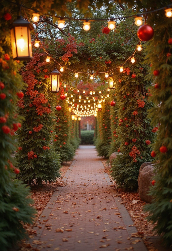 30 Front Door Walkway Ideas That Lead with Style - 30. Pathway with Seasonal Decor