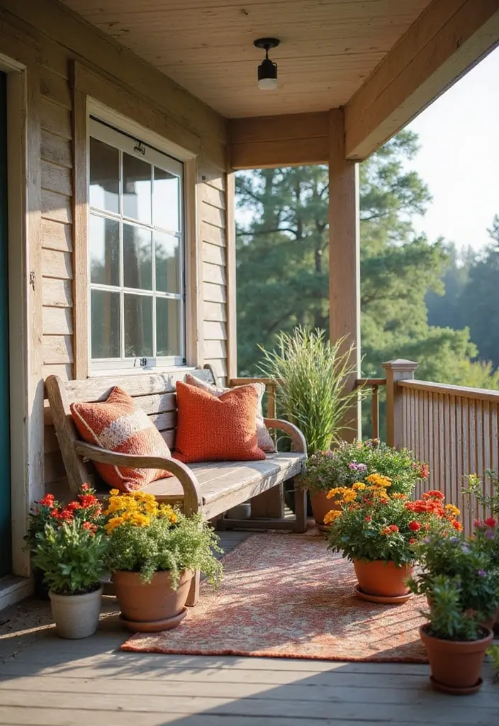 30 Front Porch Bench Ideas That Add Both Style and Function 1 30 Front Porch Bench Ideas That Add Both Style and Function - 1. Reclaimed Wood Paradise
