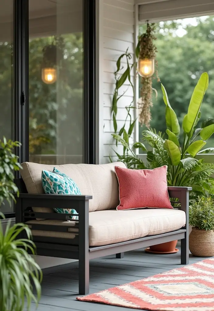 30 Front Porch Bench Ideas That Add Both Style and Function 27 30 Front Porch Bench Ideas That Add Both Style and Function - 27. Weather-Resistant Resin Bench