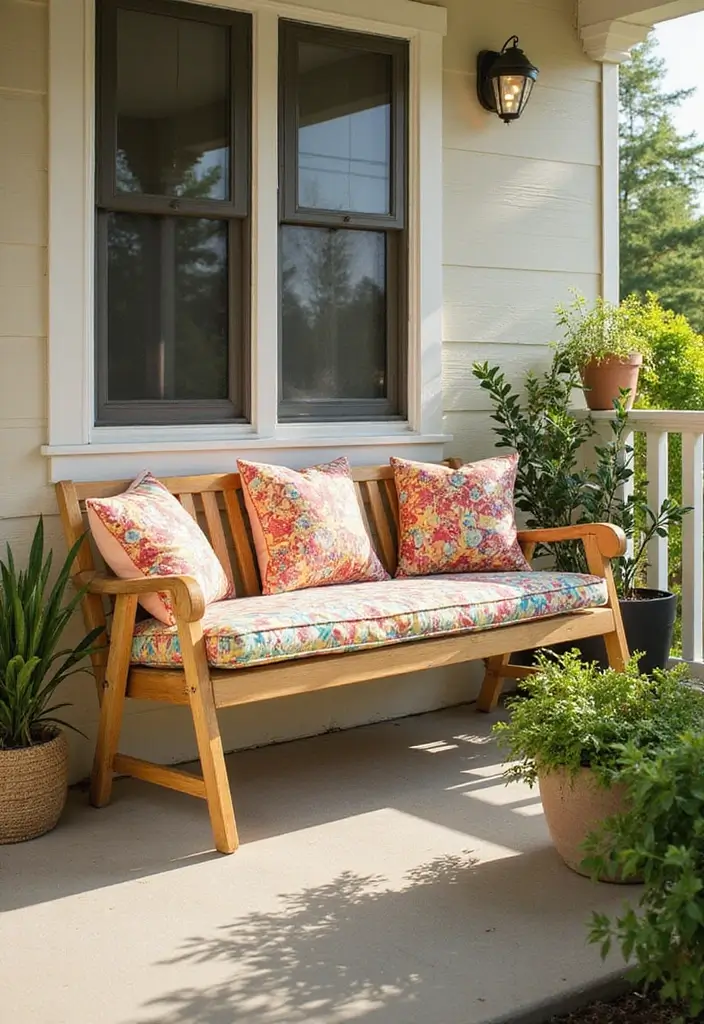 30 Front Porch Bench Ideas That Add Both Style and Function 3 30 Front Porch Bench Ideas That Add Both Style and Function - 3. Eco-Friendly Folding Bench