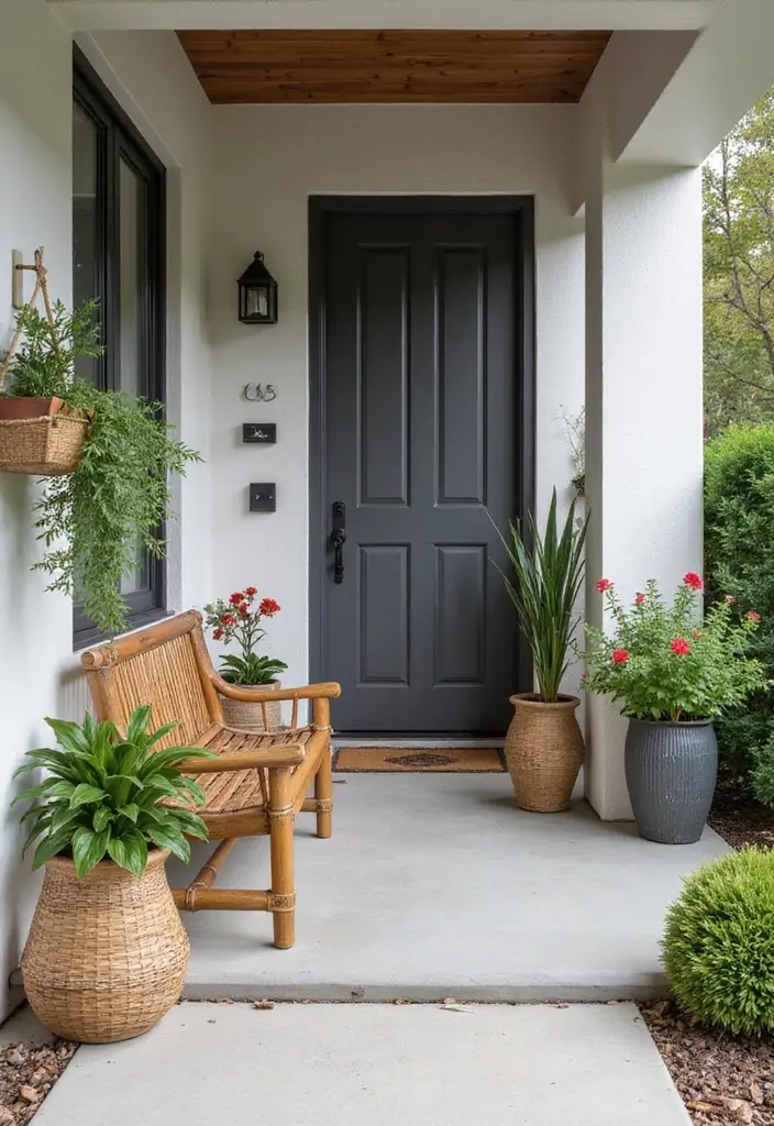 30 Front Porch Bench Ideas That Add Both Style and Function 6 30 Front Porch Bench Ideas That Add Both Style and Function - 6. Sustainable Bamboo Bench
