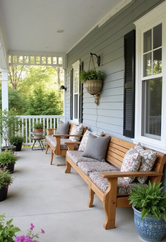 30 Front Porch Bench Ideas That Add Both Style and Function 8 30 Front Porch Bench Ideas That Add Both Style and Function - 8. Modular Bench Systems