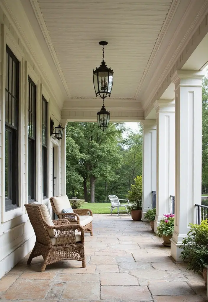 30 Front Porch Ceiling Ideas That Add Style Overhead - 10. Decorative Molding