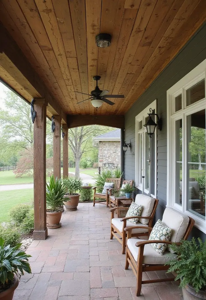 30 Front Porch Ceiling Ideas That Add Style Overhead - 16. Reclaimed Barn Wood