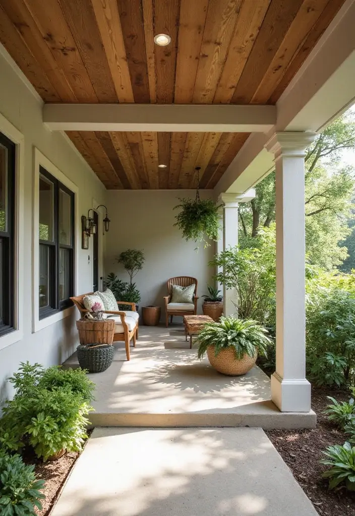 30 Front Porch Ceiling Ideas That Add Style Overhead - 19. Eco-Friendly Options
