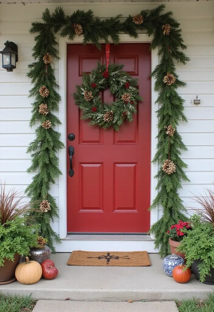 30 Front Porch Decorating Ideas to Boost Curb Appeal - 19. Seasonal Door Decor