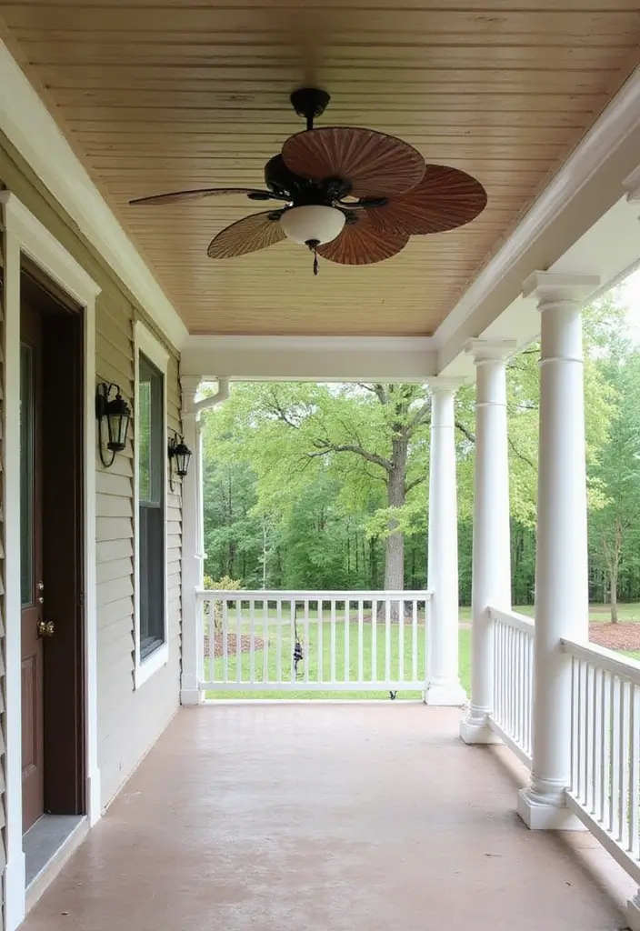 30 Front Porch Decorating Ideas to Boost Curb Appeal - 24. Decorative Ceiling Fans
