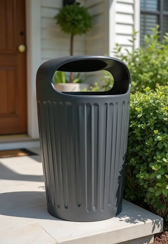 30 Front Porch Decorating Ideas to Boost Curb Appeal - 26. Stylish Trash Bins
