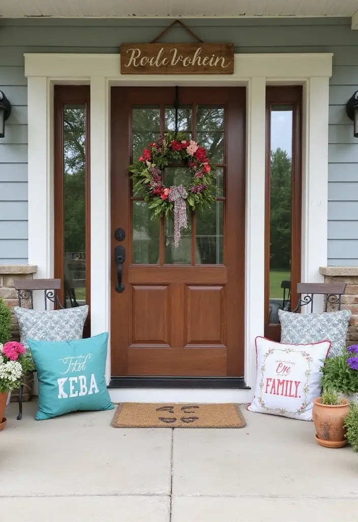 30 Front Porch Decorating Ideas to Boost Curb Appeal - 28. Personalized Decor