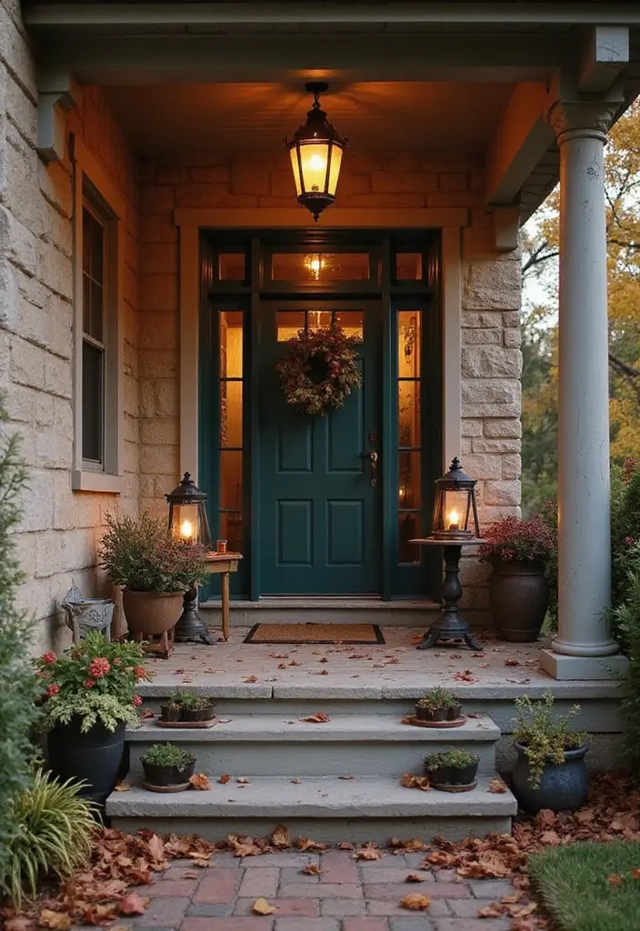 30 Front Porch Halloween Decor Ideas That Spook and Delight 2 30 Front Porch Halloween Decor Ideas That Spook and Delight - 2. Antique Lanterns for a Spooky Glow