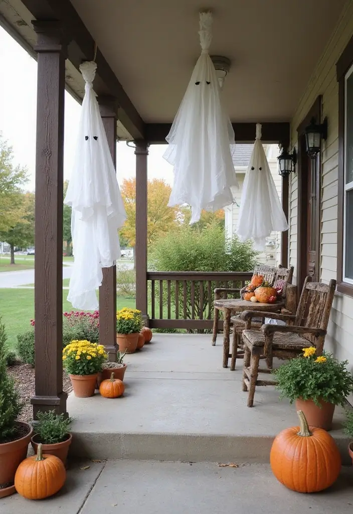 30 Front Porch Halloween Decor Ideas That Spook and Delight 3 30 Front Porch Halloween Decor Ideas That Spook and Delight - 3. Classic Ghost Decorations