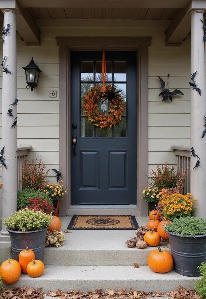 30 Front Porch Halloween Decor Ideas That Spook and Delight 6 30 Front Porch Halloween Decor Ideas That Spook and Delight - 6. Creepy Crawly Accents