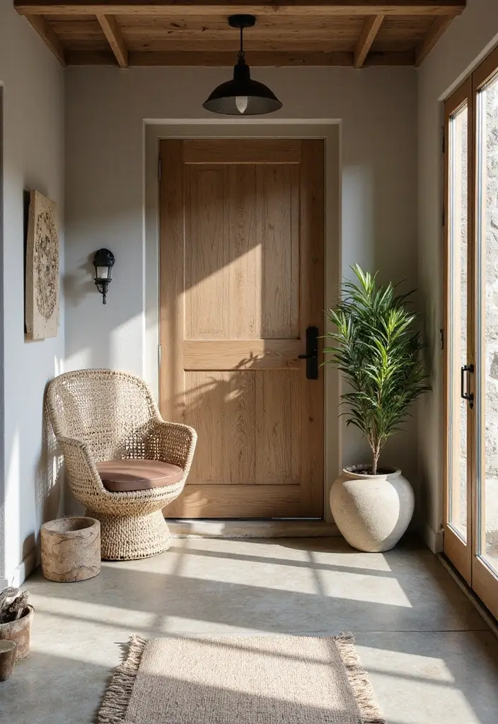 30 Interior Front Door Entryway Ideas That Feel Inviting 21 30 Interior Front Door Entryway Ideas That Feel Inviting - 21. Outdoor-Inspired Decor