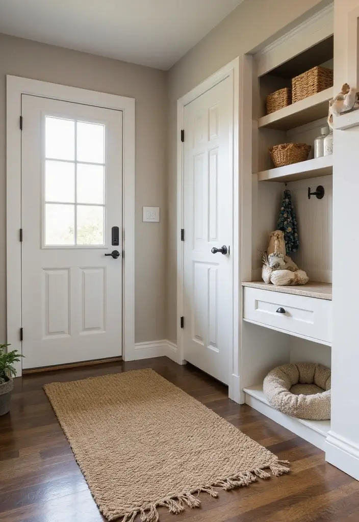 30 Interior Front Door Entryway Ideas That Feel Inviting 24 30 Interior Front Door Entryway Ideas That Feel Inviting - 24. Sustainable Pet-Friendly Features