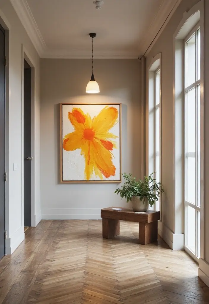 30 Interior Front Door Entryway Ideas That Feel Inviting 30 30 Interior Front Door Entryway Ideas That Feel Inviting - 30. Statement Art Pieces