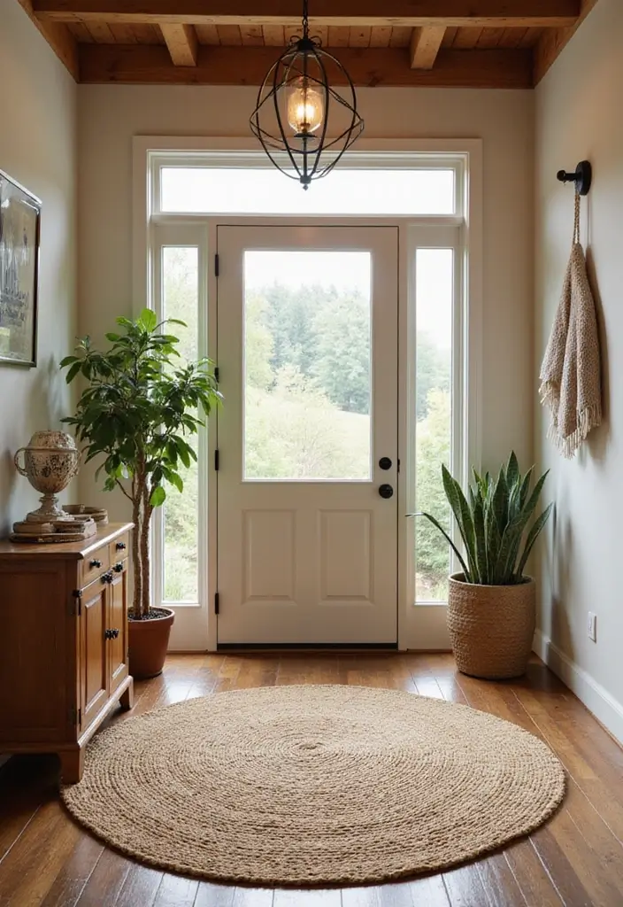 30 Interior Front Door Entryway Ideas That Feel Inviting 5 30 Interior Front Door Entryway Ideas That Feel Inviting - 5. Natural Fiber Rugs
