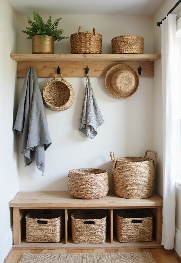 30 Interior Front Door Entryway Ideas That Feel Inviting 9 30 Interior Front Door Entryway Ideas That Feel Inviting - 9. Woven Baskets for Storage