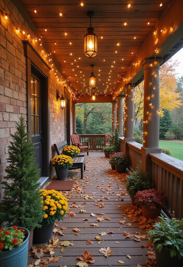 30 Long Front Porch Decorating Ideas That Fill the Space Beautifully - 10. Seasonal Decorations