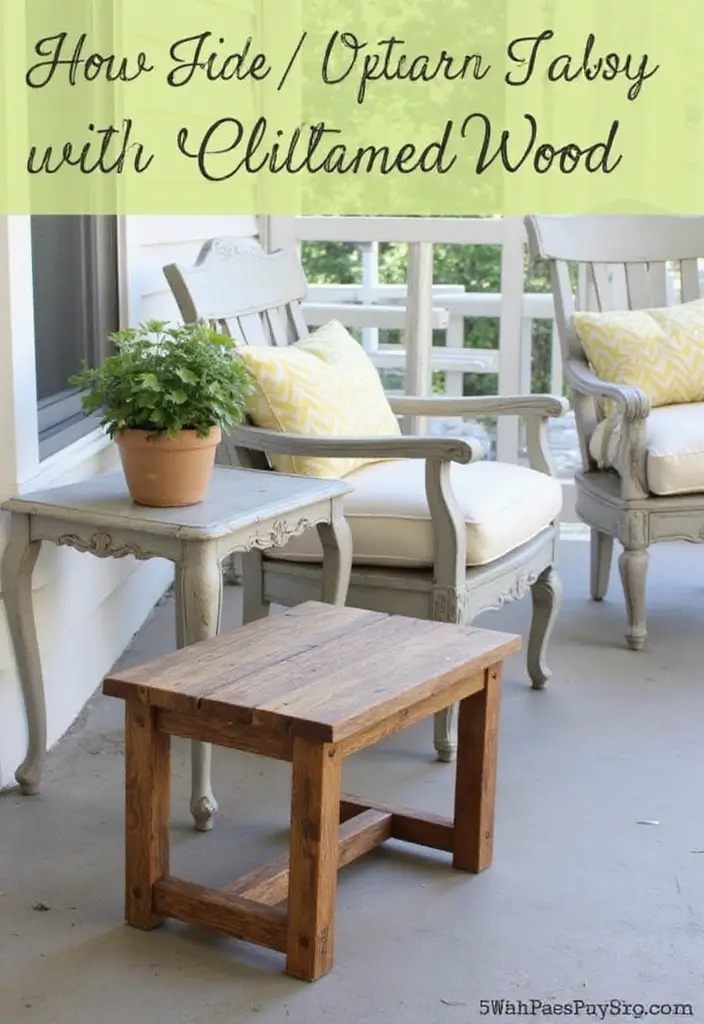 30 Long Front Porch Decorating Ideas That Fill the Space Beautifully - 18. Rustic Side Tables