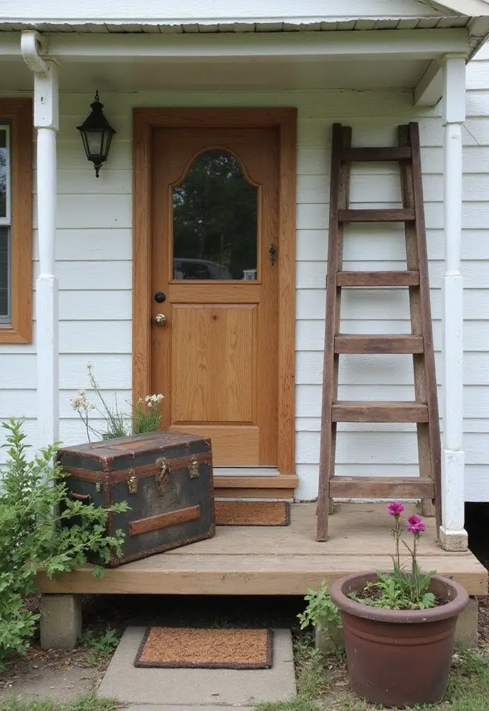 30 Mobile Home Front Porch Ideas That Boost Curb Appeal 16 30 Mobile Home Front Porch Ideas That Boost Curb Appeal - 16. Vintage Finds